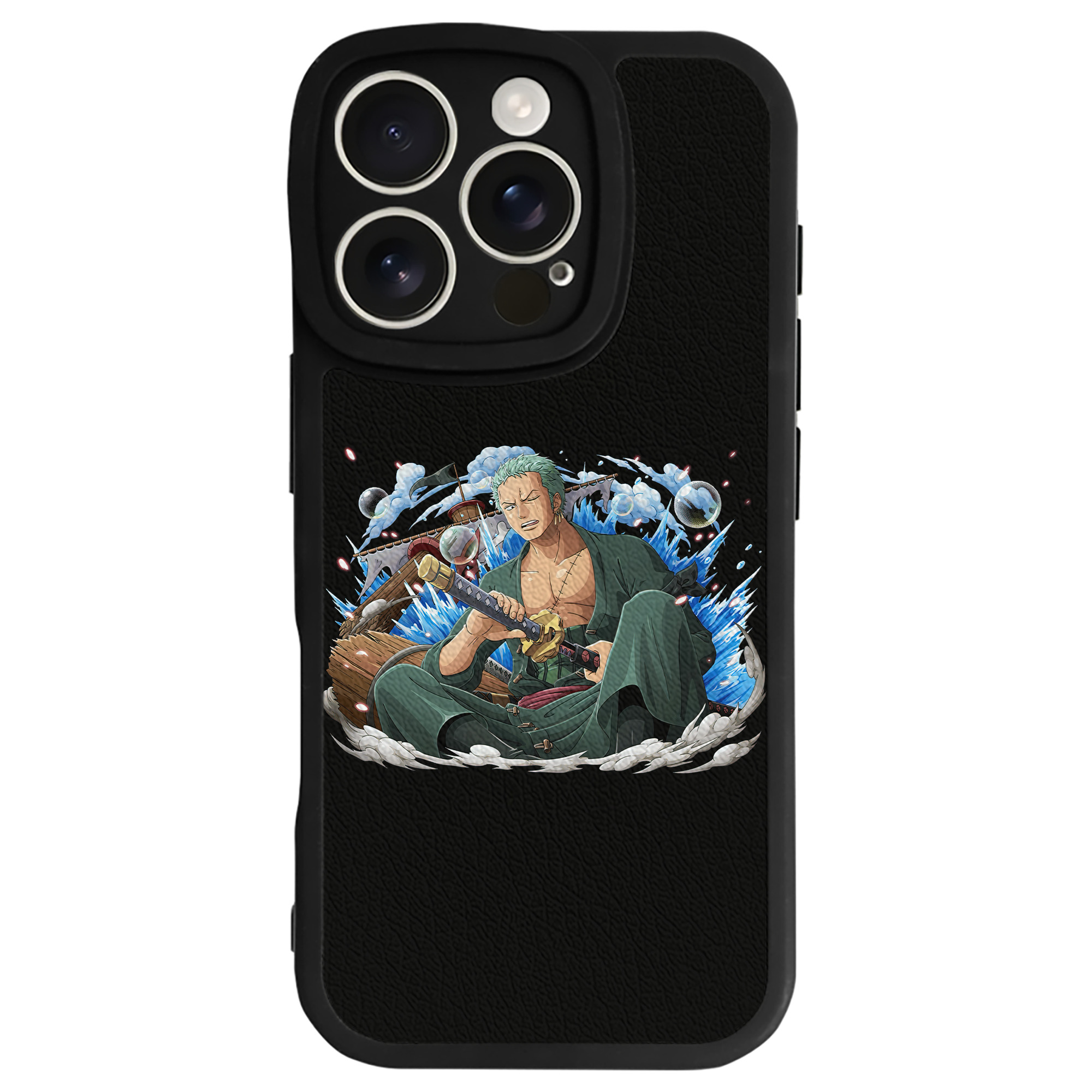 （画像用） ワンピース ロロノア・ゾロ ONE PIECE Roronoa Zoro 【iPhone 16シリーズ対応】シリコンスマホケース（レザー調） 材質：シリコン